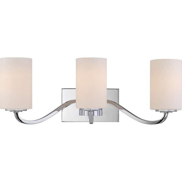 SATCO 3-Light Polished Nickel Bath Light