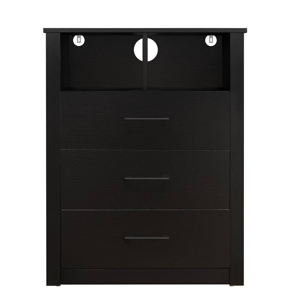 UPC 796995239883 product image for Hillsdale Furniture Allman 3-Drawer Black Oak Dresser with Shelf 36 x 27.5 x 13 | upcitemdb.com
