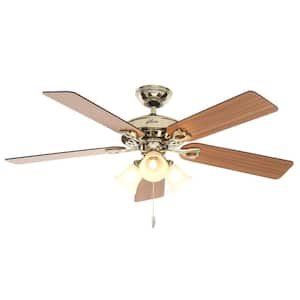 Sontera 52 in. Indoor Hill Bright Brass Ceiling Fan with Remote