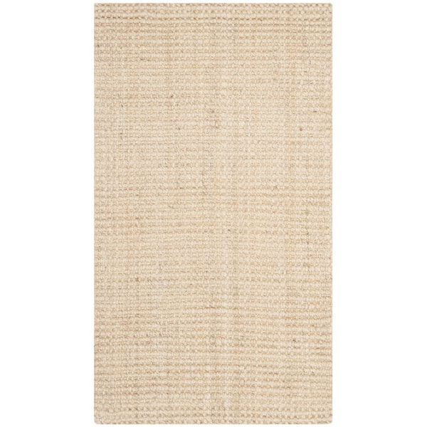 SAFAVIEH Natural Fiber Ivory Doormat 3 ft. x 5 ft. Solid Area Rug