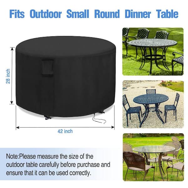 42 inch round patio table cover with umbrella hole Outdoor 42'' Dining 2.24'' Hole, Cast Aluminum Tabletop, for Patio, Garden, Backyard and Balcony, Black with Gold-painted Sunshine Valley is more than just a furniture brand Woodard Deluxe 42-Inch Round Trellis