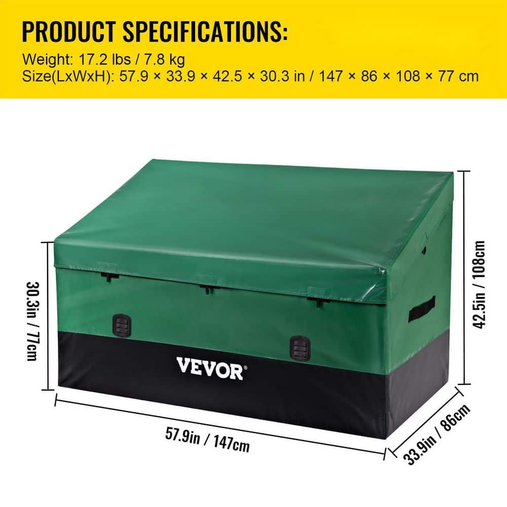 Large Green and Black Polyethylene Waterproof Deck Box