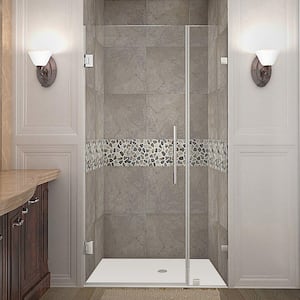 Fab Glass and Mirror 28 in. x 75 in. Frameless Single Swing Shower Door Clear Tempered Glass 3/8 in. with Stain Resistant Glass Coating