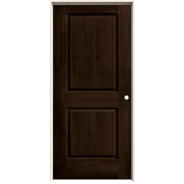 JELD-WEN 36 in. x 80 in. Carrara 2 Panel Left-Hand Solid Core Espresso Stain Molded Composite Single Prehung Interior Door