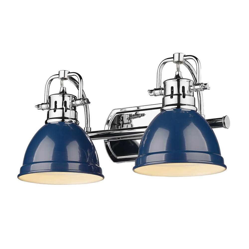 Duncan 16.5 in. 2-Light Chrome Vanity Light with Navy Blue Shades price history on PriceWatchPro