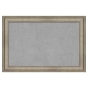 Mezzanine Antique Silver Narrow 37 in. x 25 in. Framed Magnetic Board