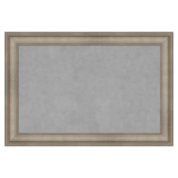 Amanti Art Mezzanine Antique Silver Narrow 37 in. x 25 in. Framed Magnetic Board