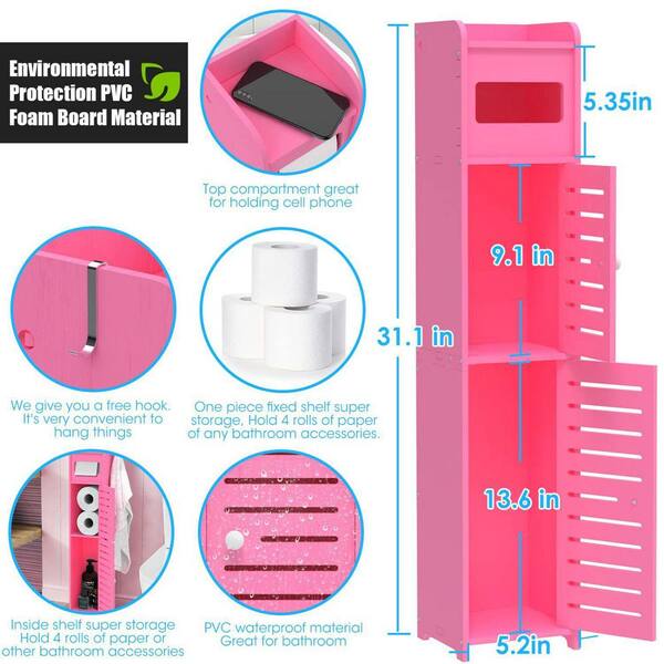 PINNKL Bathroom Storage Cabinet Toilet Paper Stand, 2/3/4 Drawer