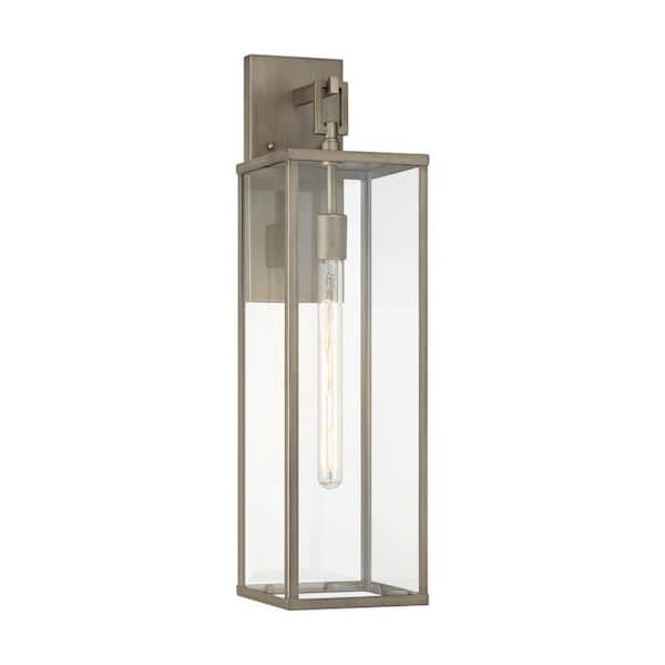 26 in. Vintage Brass Outdoor Hardwired Wall Lantern Sconce with No Bulbs Included