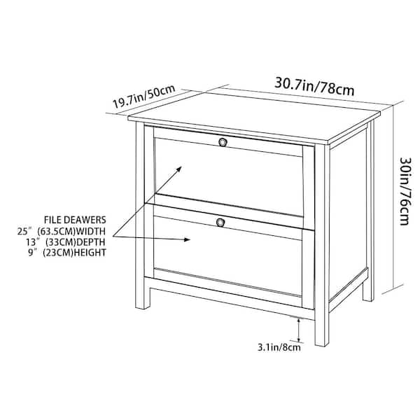 30 In W X H 20 D White 2 Drawer Lateral File Twodrawers The