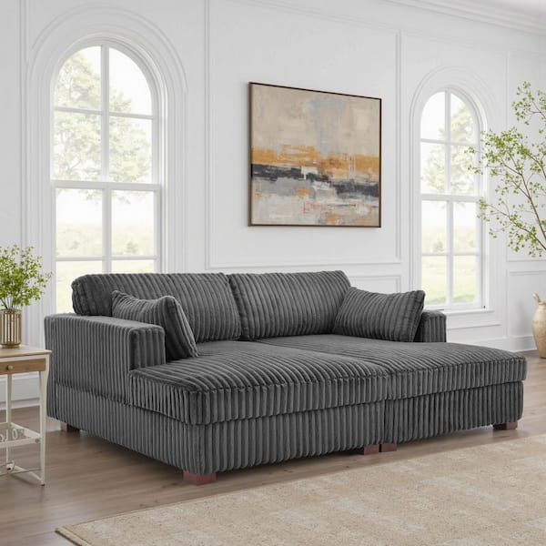Y's for living +fabric furnishings【現行品】 Picasso Motion Fabric Sectional in Light Grey | J&M