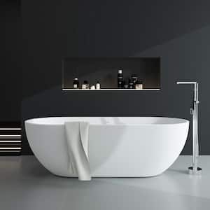 Kylie 69 in. x 29 in. Stone Resin Freestanding Soaking Bathtub in White