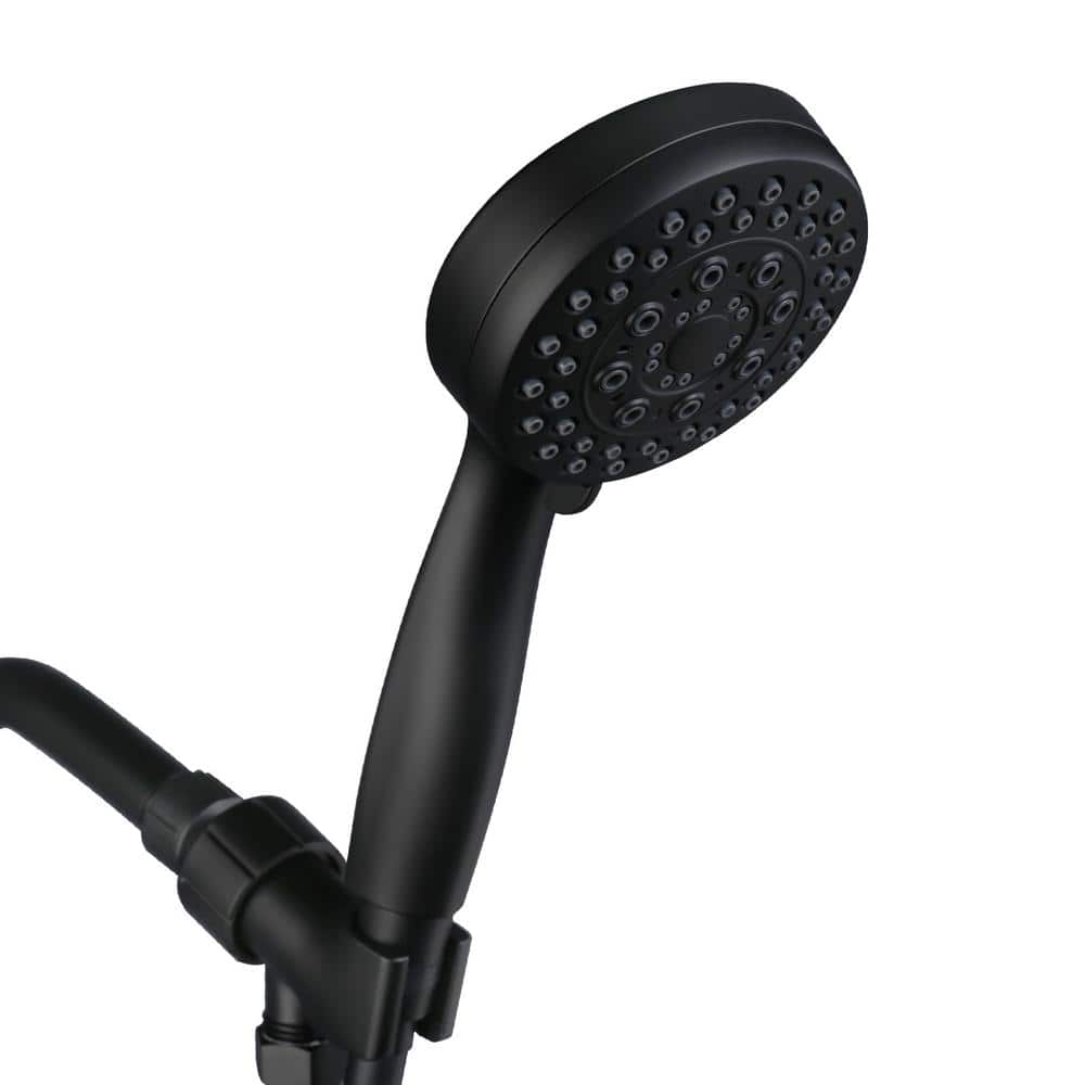 ALEASHA 5Spray WallMount Handheld Shower Head 1.75 GPM in Matte Black