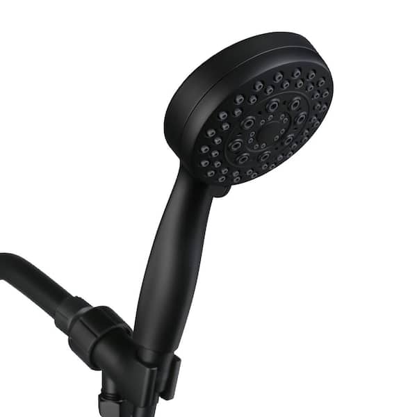 ALEASHA 5-Spray Wall-Mount Handheld Shower Head 1.75 GPM in Matte Black