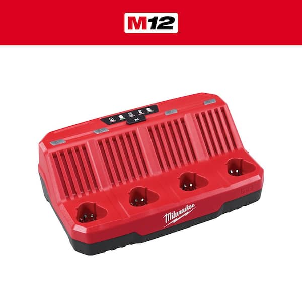 M12 12- volt Lithium-Ion 4-Port Sequential Battery Charger