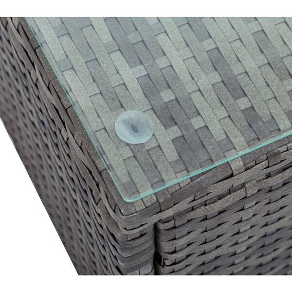Direct Wicker Plato 5 Piece All Weather Pe Outdoor Uv Proof Storage Bench Patio Conversation Sofa Set With Gray Cushions Sh000137aae The Home Depot Direct Wicker Plato 5 Piece All Weather, Outdoor Wicker Storage Bench With Backsplash