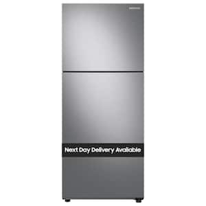 27.62 in. Wide 15.6 cu. ft. Top Freezer Refrigerator in Stainless Steel, Counter Depth