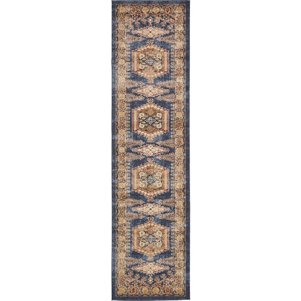 Utopia Larissa Navy Blue 2' 7 x 10' 0 Runner Rug
