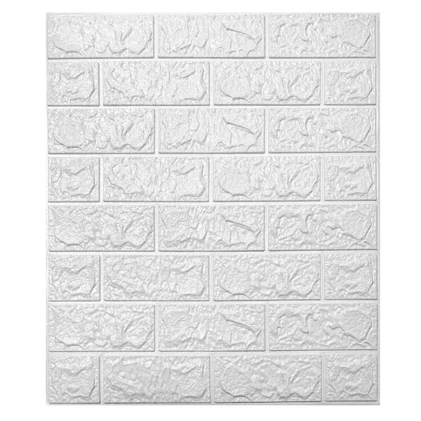 Art3dwallpanels Brown 27.5 in. x 27.5 in. Faux Brick 3D Wall Panels Peel and Stick Foam Wallpaper for Interior Wall (52.5 Sq. ft./Case)