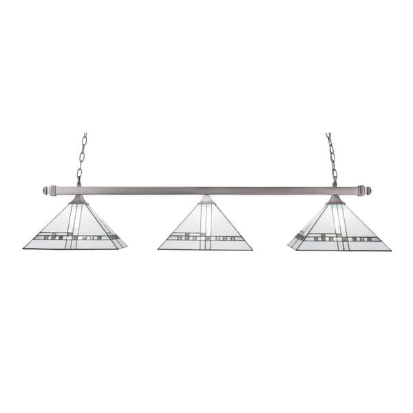 Unbranded Tranquility 3-Light Brushed Nickel Billiard Light