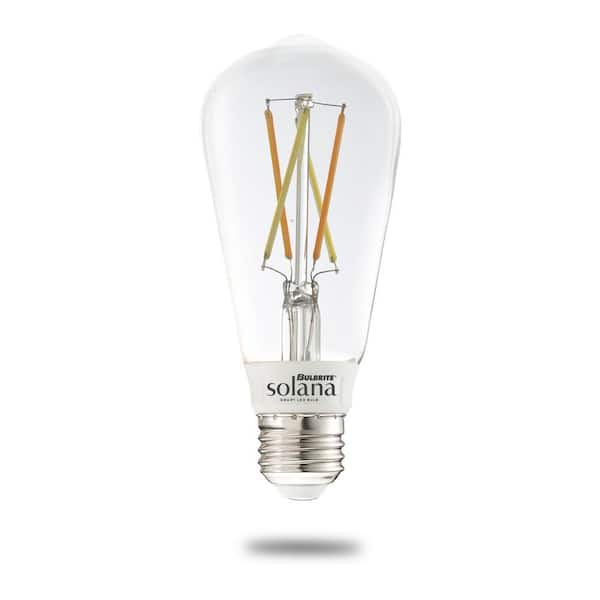 Bulbrite 60 Watt Equivalent ST18 with Medium Screw Base E26 in Clear Finish Dimmable 2200-6500K Solana WIFI LED Light Bulb 1-Pack