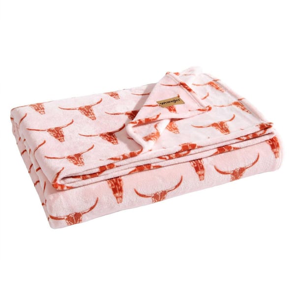 Steer Head Terracotta/Peach Ultra Soft Plush Fleece 50X70 Throw Blanket