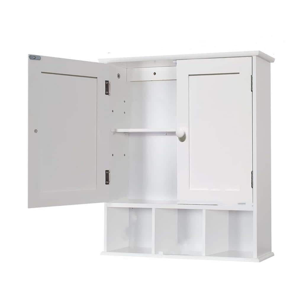 Teamson Kids 22 in. W x 5.1 in. D White Decorative Wall Shelf Wall ...