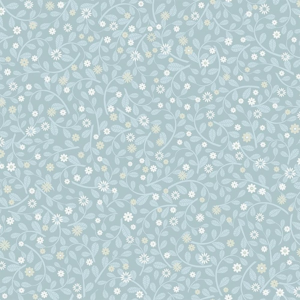 A-Street Prints Hummelvik Blue Daisy Trail Non Woven Paper Wallpaper Sample