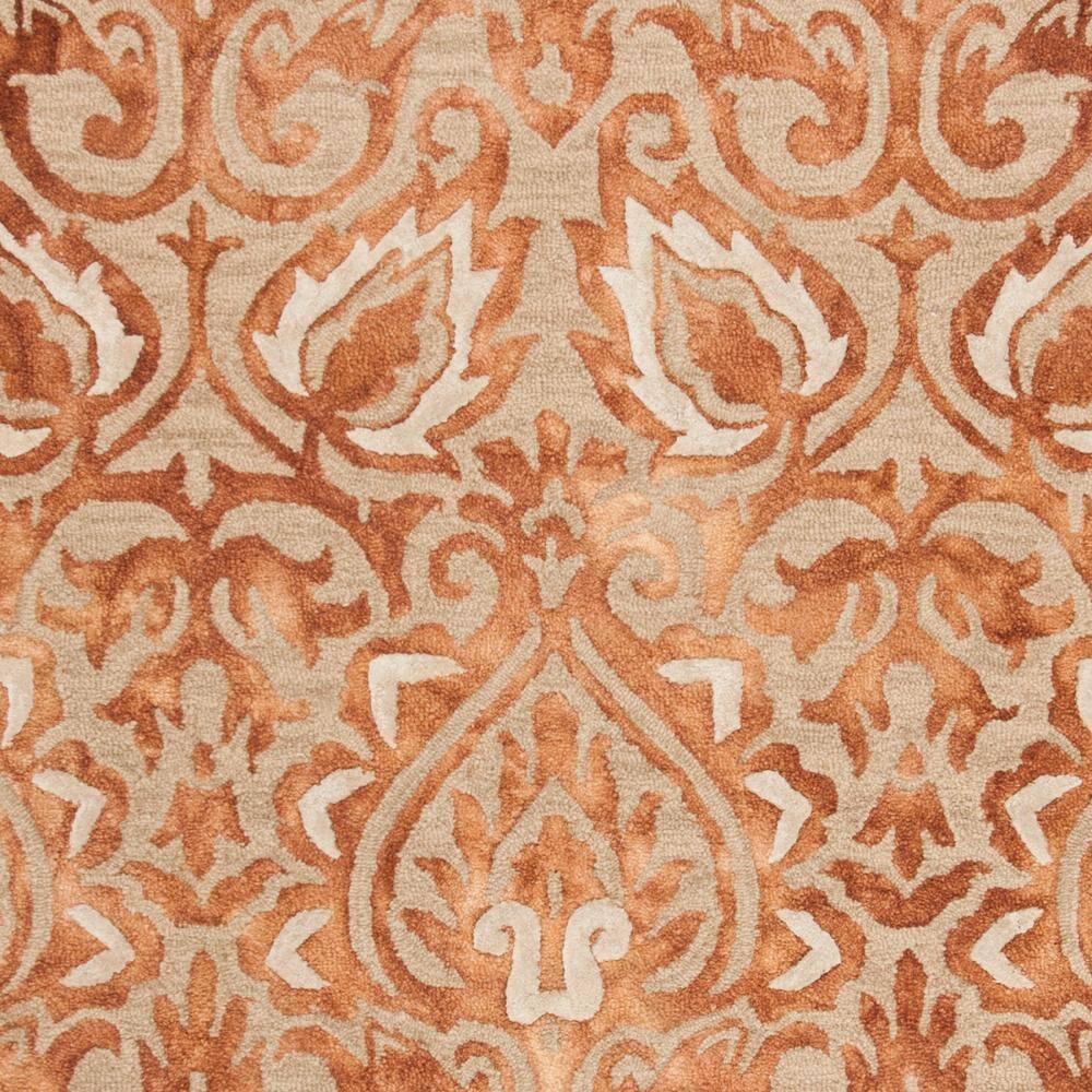 Hand-Tufted Blue Floral Square Wool & Silk Area Rug - 7'x7'