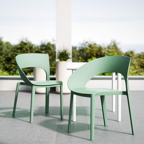 Modern Outdoor Polypropylene Stackable Chair-One-Piece Ergonomic