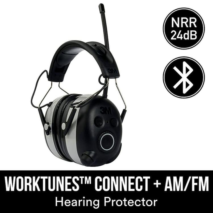 3M WorkTunes Black Wireless Hearing Protector with Bluetooth Technology