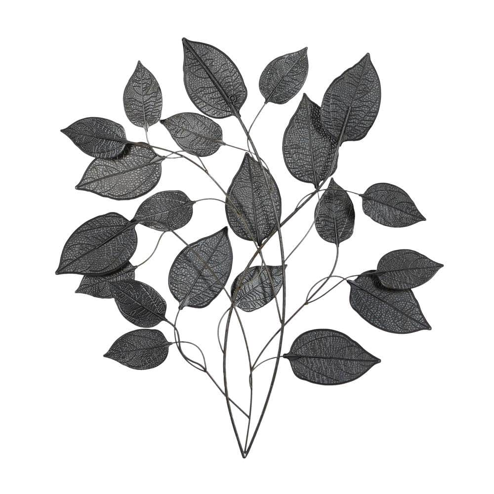 Bronze and Silver Metal Leaf Wall Sculpture