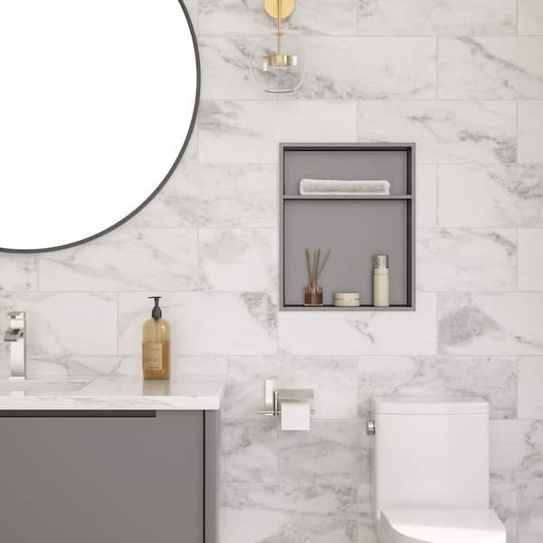 Passage Shower Shelves  Tile shower niche, Bathroom shower walls, Recessed shower  shelf