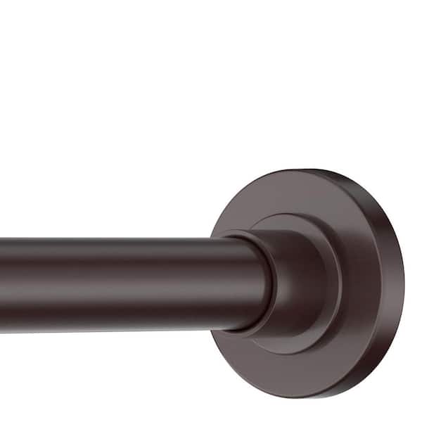 30 in. to 80 in. Stainless Steel Adjustable Tension Shower Curtain Rod in Bronze for Bathroom, No Drilling, No Rust