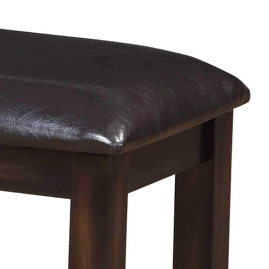 Ally 48'' Dark Brown Faux Leather Wood Dining Bench