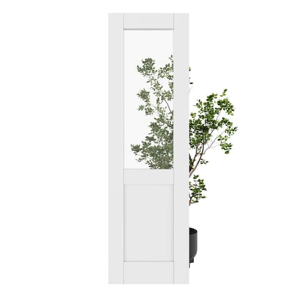 ARK DESIGN 24 in. x 80 in. 1/2 Lite Clear Glass White Solid Core MDF Primed Standard Interior Door Slab