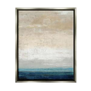 Distressed Ocean Landscape Abstract Design by Suzanne Nicoll Floater Frame Abstract Art Print 31 in. x 25 in.