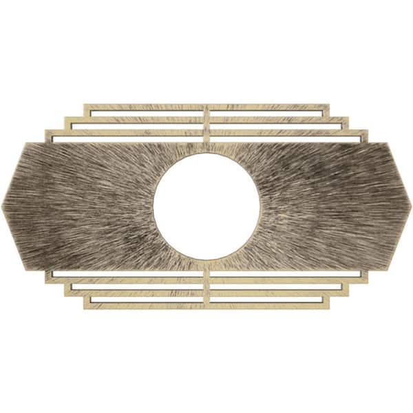 Ekena Millwork 18 in. W x 9 in. H x 4 3/4 in. ID x 1/2 in. P Chrysler Architectural Grade PVC Pierced Ceiling Medallion