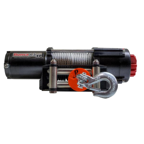 Runva 4,500 lbs. Capacity 12-Volt Electric Winch with 52 ft. Steel Cable Expert Package