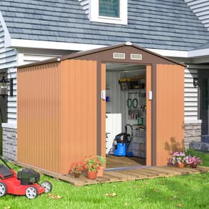 8.4 ft. W x 6.7 ft. D Metal Shed Outdoor Storage Shed with Sliding Door, 4 Vents (56.28 sq. ft.)