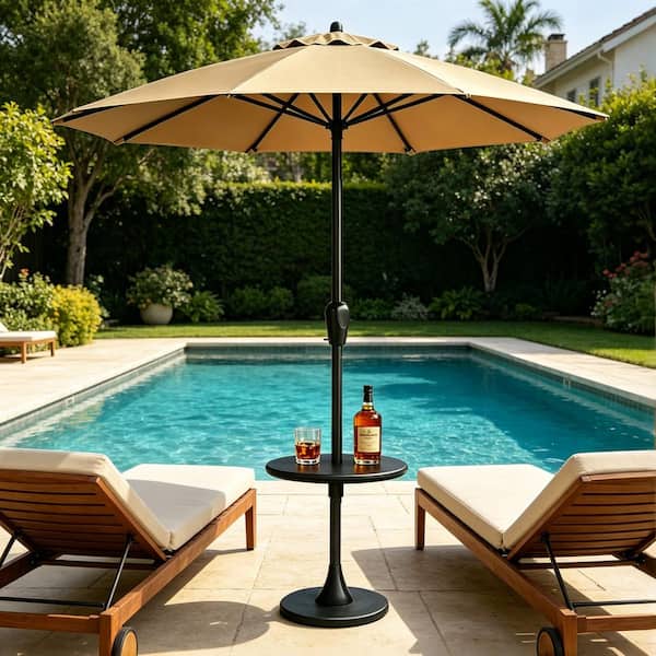 Maypex 20 in. Market Adjustable Outdoor Umbrella Table Top in Black 300715  - The Home Depot