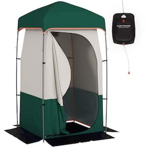 Green Portable Shower Tent, Camping Dressing Changing Tent with Solar Shower Bag, Floor and Carrying Bag