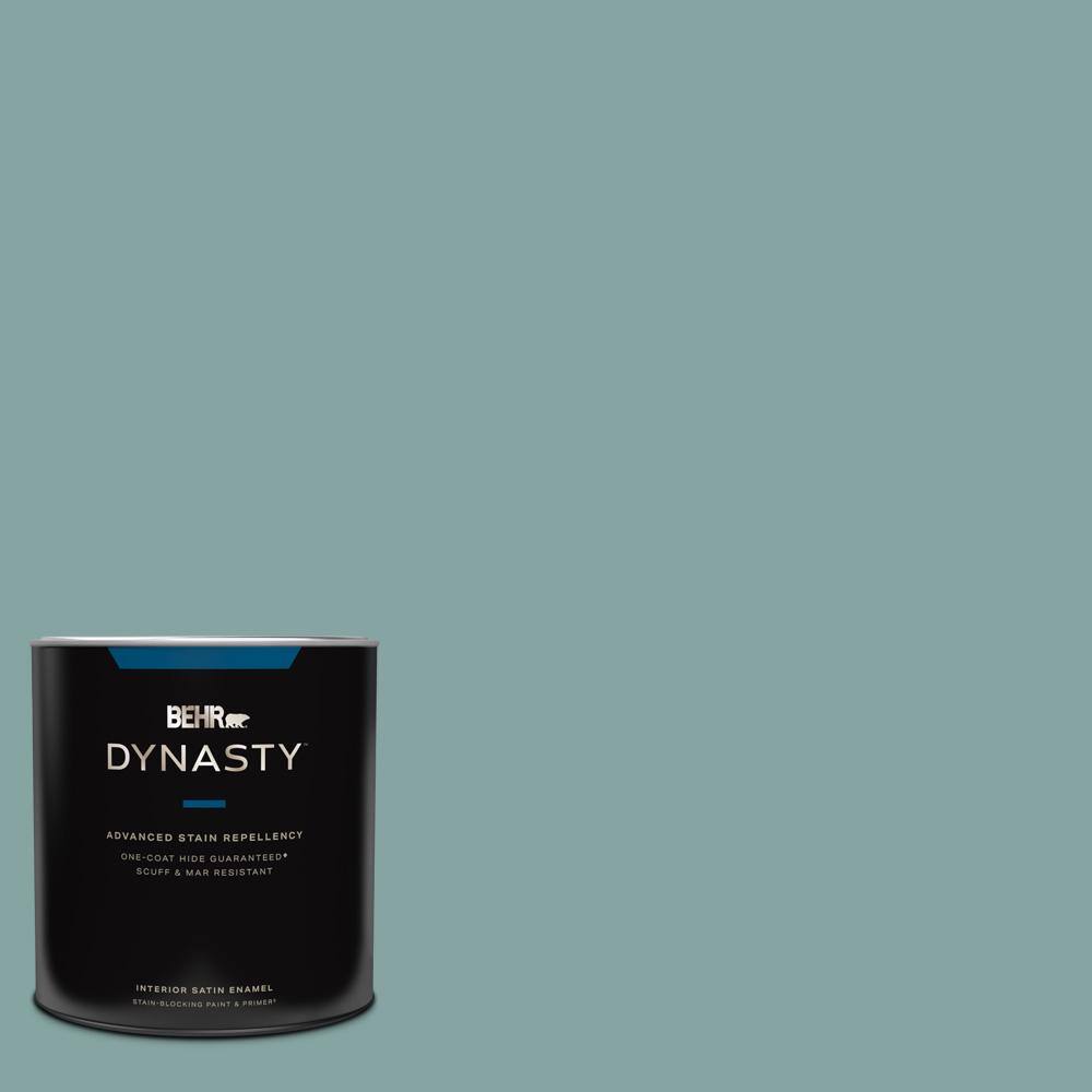 BEHR DYNASTY 1 qt. #PPU13-08 Venus Teal One-Coat Hide Satin Enamel Interior  Stain-Blocking Paint and Primer 765404 - The Home Depot