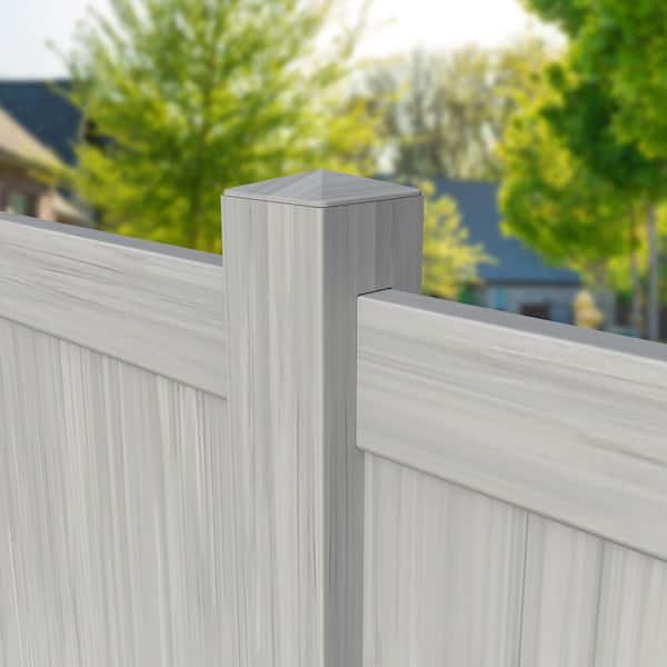 Barrette Outdoor Living 5 in. x 5 in. Driftwood Gray New England Vinyl Fence Post Top
