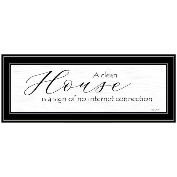HomeRoots Charlie A Clean House 1-Piece Framed Wall Art 11 in. x 23 in.
