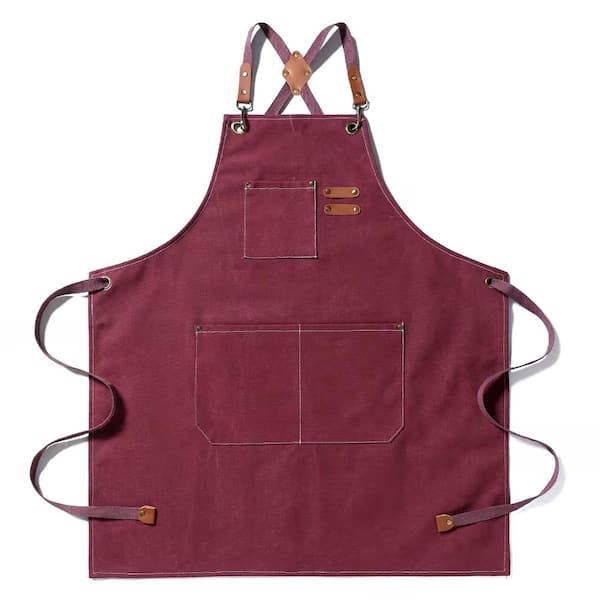 Soft Cotton Canvas Aprons for Men Women with Large Pockets