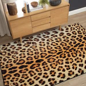 Cheetah Spots Tan 5 ft. x 8 ft. Animal Print Area Rug