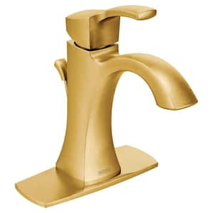 Voss Single Hole Single-Handle High-Arc Bathroom Faucet in Brushed Gold