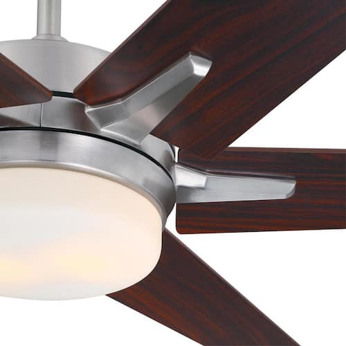 Cayuga 60 in. Smart LED Indoor Brushed Nickel Ceiling Fan with Light Kit and Remote Control Lighting