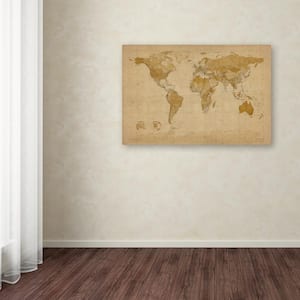 30 in. x 47 in. Antique World Map Canvas Art